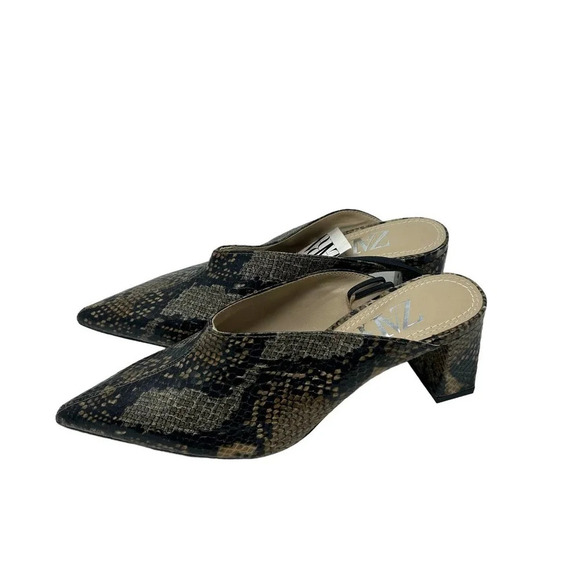 Zara Snakeskin Animal Print High Heeled Mules Size 36 /‎ US 5.5 - Picture 3 of 9